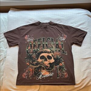 Official Homme Brown Graphic Tee